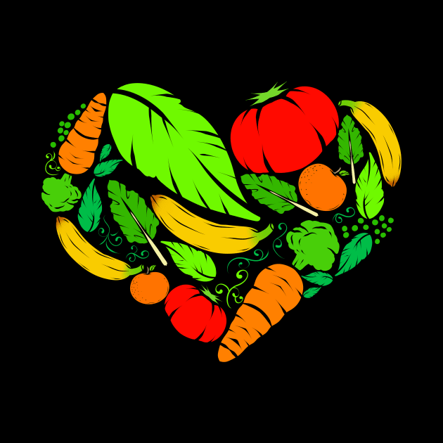 Healthy Veggie Heart For Vegetarian And Vegan by SinBle