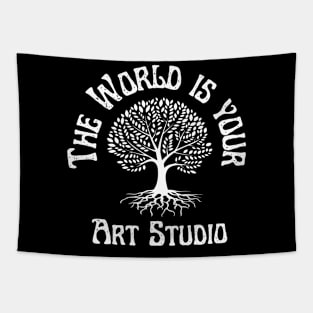 The World is Your Art Studio Tapestry