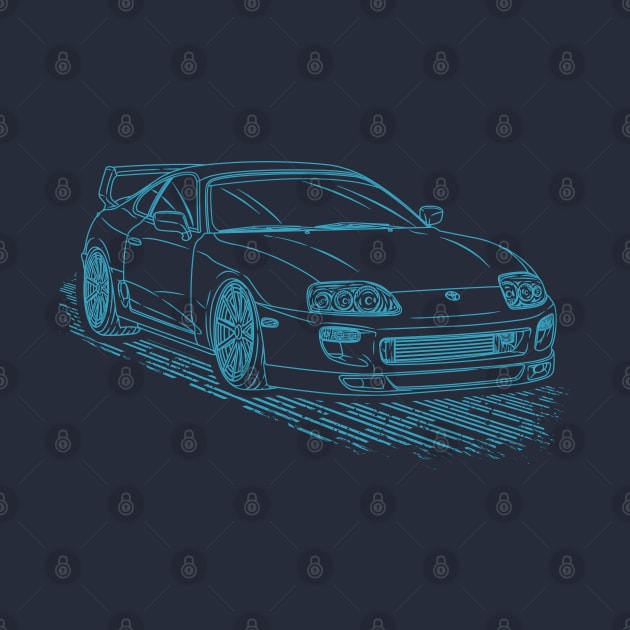 Toyota Supra MK4 Lineart Blueprint by Guyvit