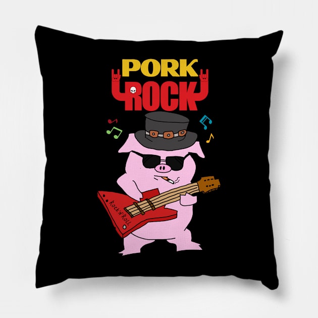 Pork Rock Pillow by Owlora Studios