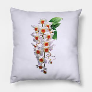 Cascade of White Orchids Pillow