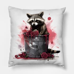 Sad raccoon Valentines day Pillow