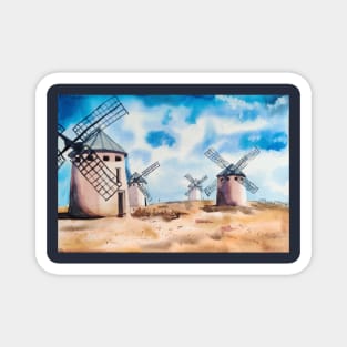 Castilla La Mancha Spanish Landscape illustration Magnet