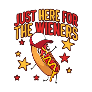 I'm Just Here For The Wieners Funny Hot Dog Foodies Lover T-Shirt
