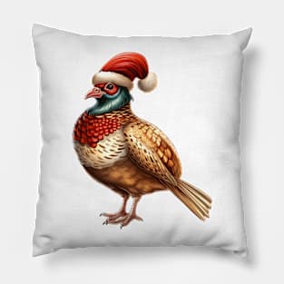 Vintage Christmas Pheasant Pillow