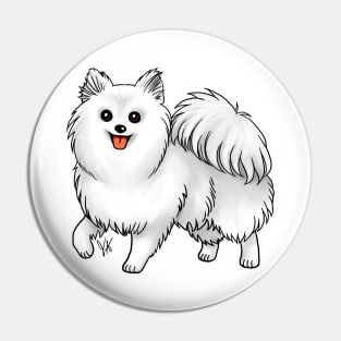 Dog - Pomeranian - White Pin