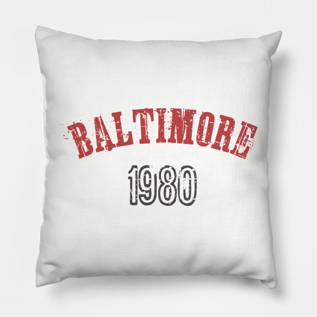 Baltimore 1980 Pillow by Joytie