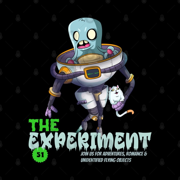 Cartoon Alien Experiment Space Astronaut Robot by Trendy Black Sheep