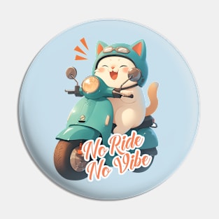 Kawaii cat riding scooter Pin