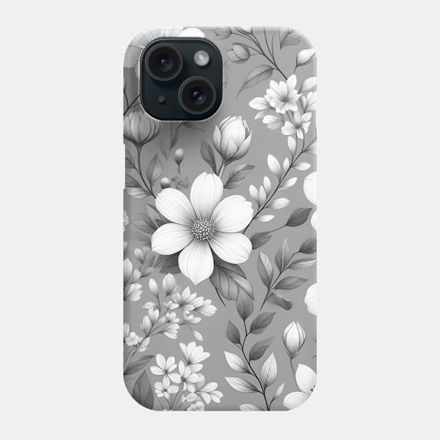 White Flowers Phone Case by Jenni Arts