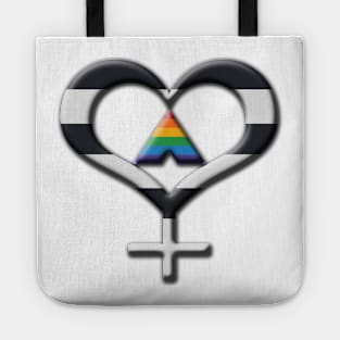 Heart-Shaped LGBT Ally Pride Female Gender Symbol Tote