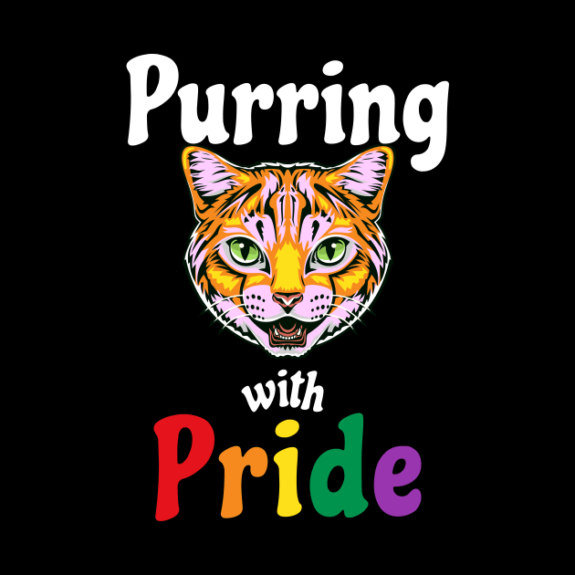 Purring With Gay Pride LGBTQIA Lesbian Transgender Queer Cat by shywolf