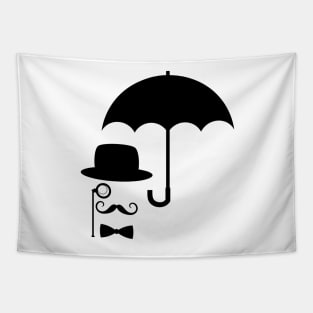 Gentleman under the umbrella caricature Tapestry