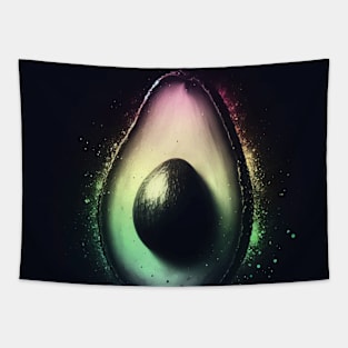 Monochromatic Avocado Within Rainbow Colors Tapestry