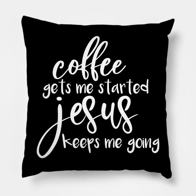 Coffee and faith, Christian designs Pillow by Country Gal