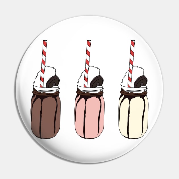 Milkshake Illustration Pack Chocolate, Strawberry Vanilla Shake Pin by murialbezanson