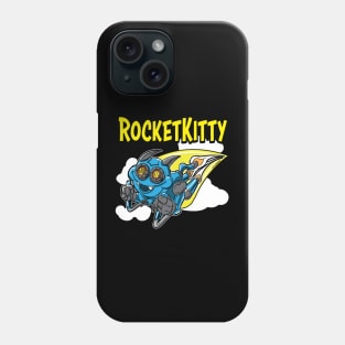 Rocket Kitty rocketing throught the sky Phone Case