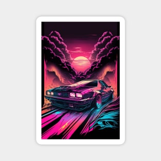 Synthwave Sun Car Magnet