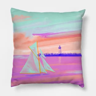 Sailing into the sunset Pillow