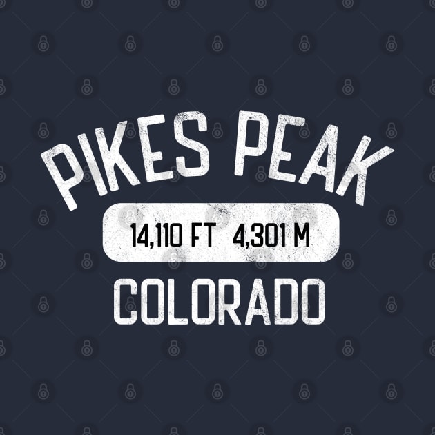 Pikes Peak Colorado Vintage White Athletic 14er by TGKelly