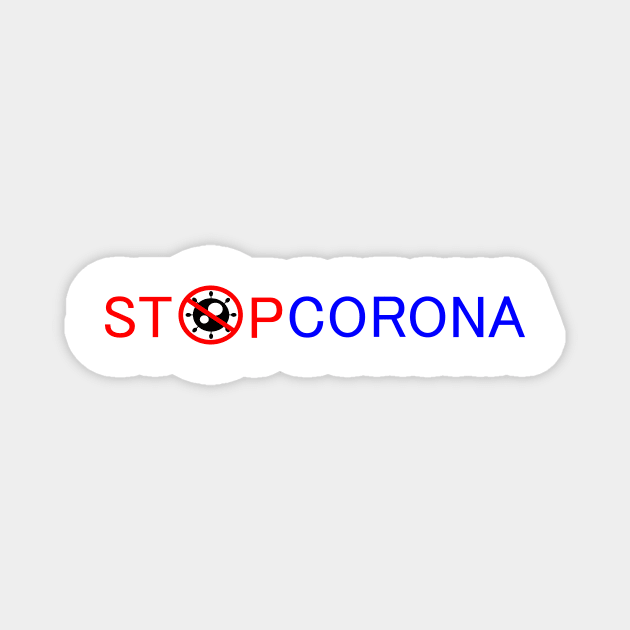 Stop corona Magnet by abc4Tee