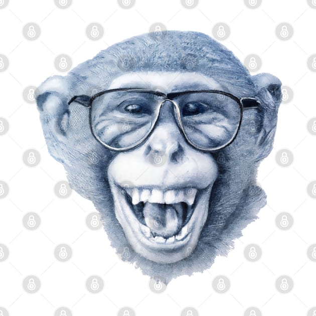 Laughing monkey with glasses 1 by Rising_Air