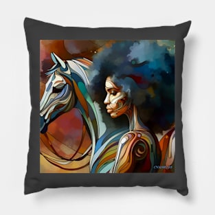 #2. Afro Queen and her horse Pillow