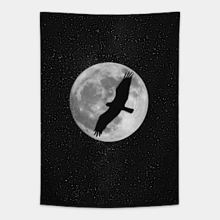 Full moon and falcon Tapestry