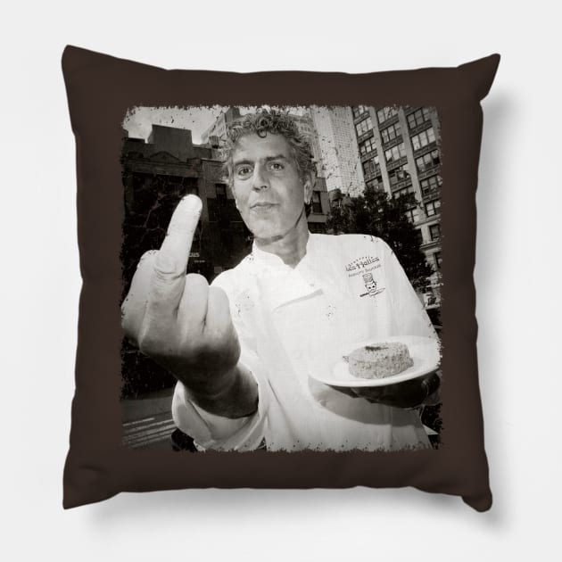 Anthony Bourdain - Vintage Pillow by GoodMan999