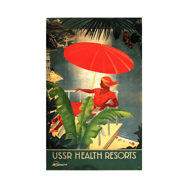 USSR Health Resorts - Vintage Soviet Art Deco Travel Poster by Naves