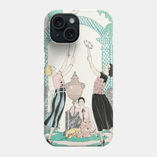 Vintage French Fashion Illustration - Le jeu de graces Phone Case