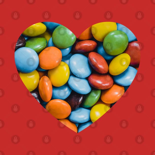 Vintage Colorful Candy Chocolate Photograph Heart by love-fi