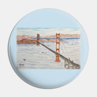 Golden Gate Bridge spanning across the bay Pin