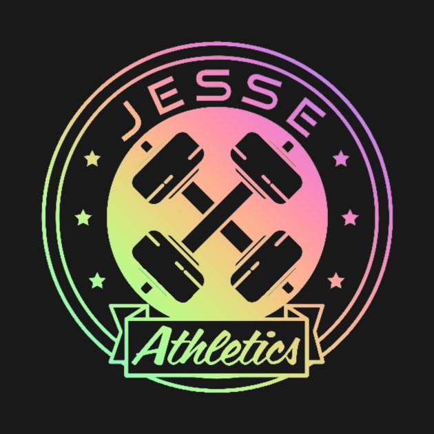 Colorful T-shirt for Jesse Athletics by blackdogtees