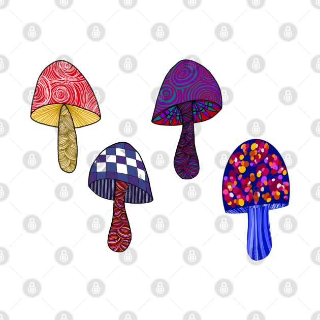 Mushrooms in Wonderland 4 by Orchid's Art