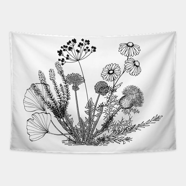 bouguete of herbs Tapestry by Kamila's Ideas