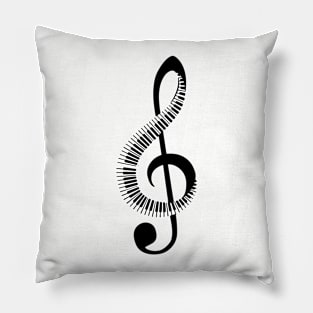 Treble Clef Piano Keys Pillow