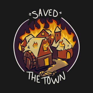 RPG Burned Down The Town - "Saved" - Dark Mode T-Shirt