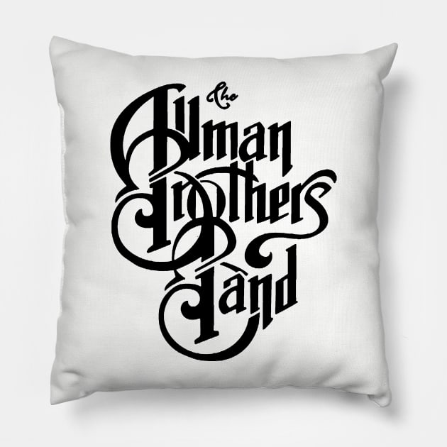 Vintage Allman Bothers Typography Logo Pillow by robotbasecamp