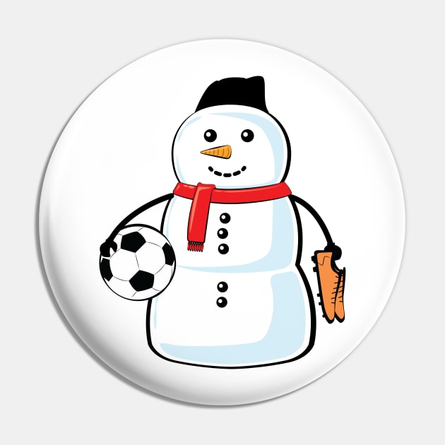 Funny Christmas Football / Soccer Snowman Pin by DesignWood-Sport