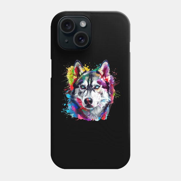 Husky Colorfull Pop Art Design For Dog Onwer Phone Case by karishmamakeia