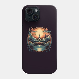 Surreal Dreamscape: Temple by the Lake Phone Case