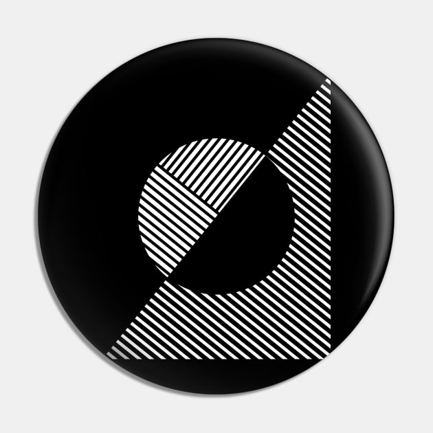 Circle Stripes - BlackWhite Pin by BlackWhite