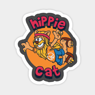 Peaceful hippie cat Magnet