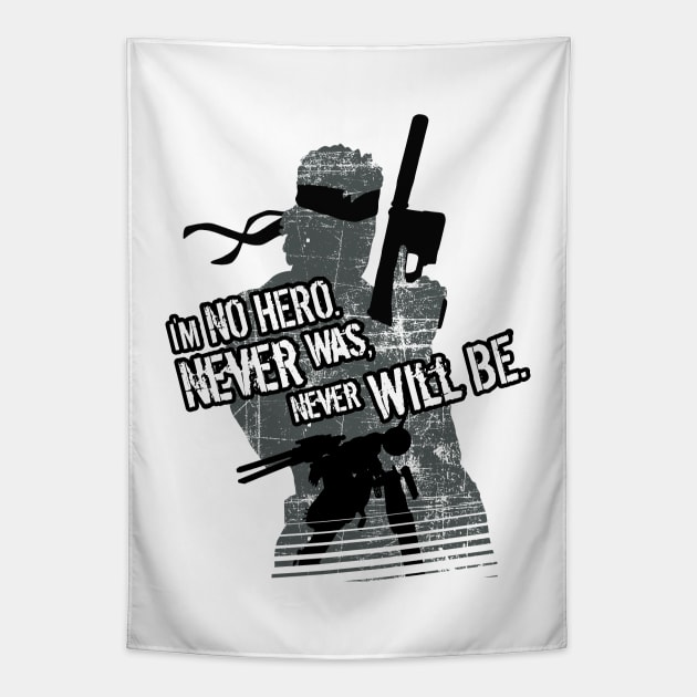 Metal Gear Solid - Solid Snake - I’m no hero. Never was, never will be. Tapestry by InfinityTone