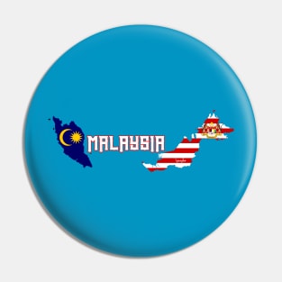 Malaysia flag & map Pin