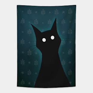 Spooky Black Cat Tapestry