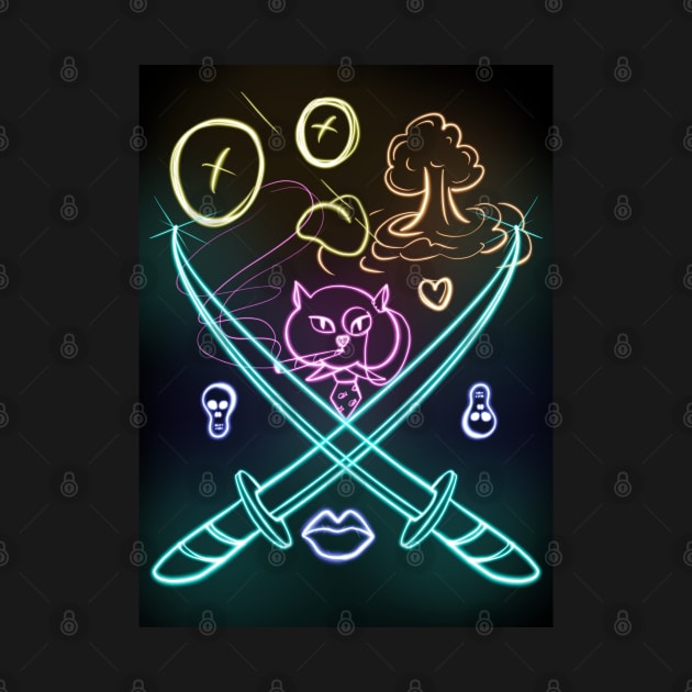 Neon gangsta cat club by Izzzzman