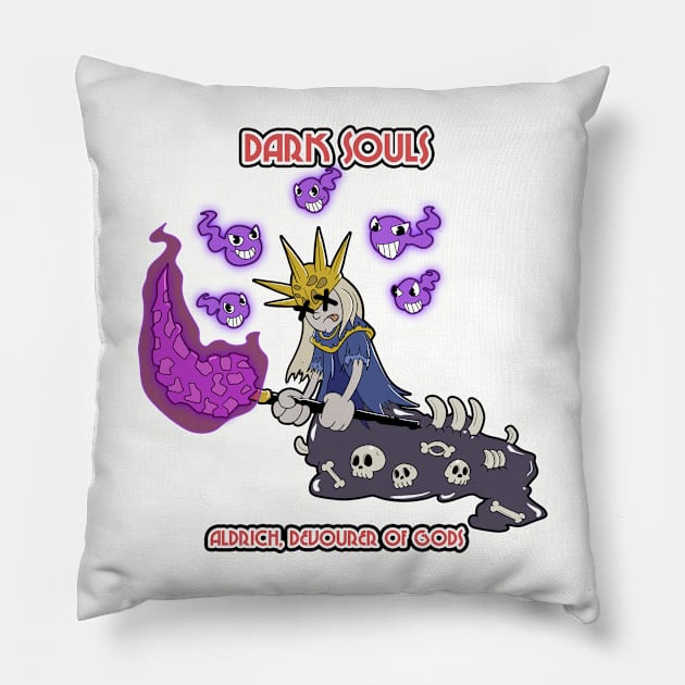 Aldrich, Devourer of Gods in Cuphead Style! Pillow by Mustakro