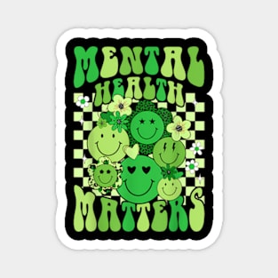 Mental Health Matter Groovy Floral Mental Health Awareness Magnet